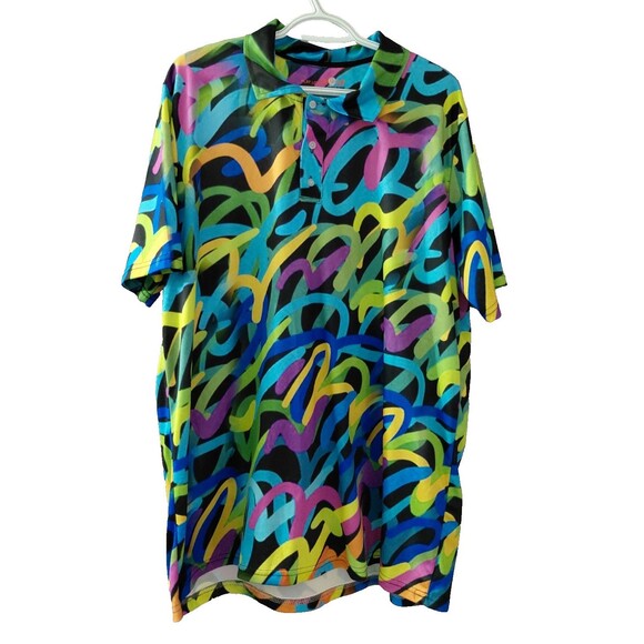 Play Loud Golf Other - Play Loud Golf Polo Shirt Men's XL Multi Color Psychedelic Swirl Performance